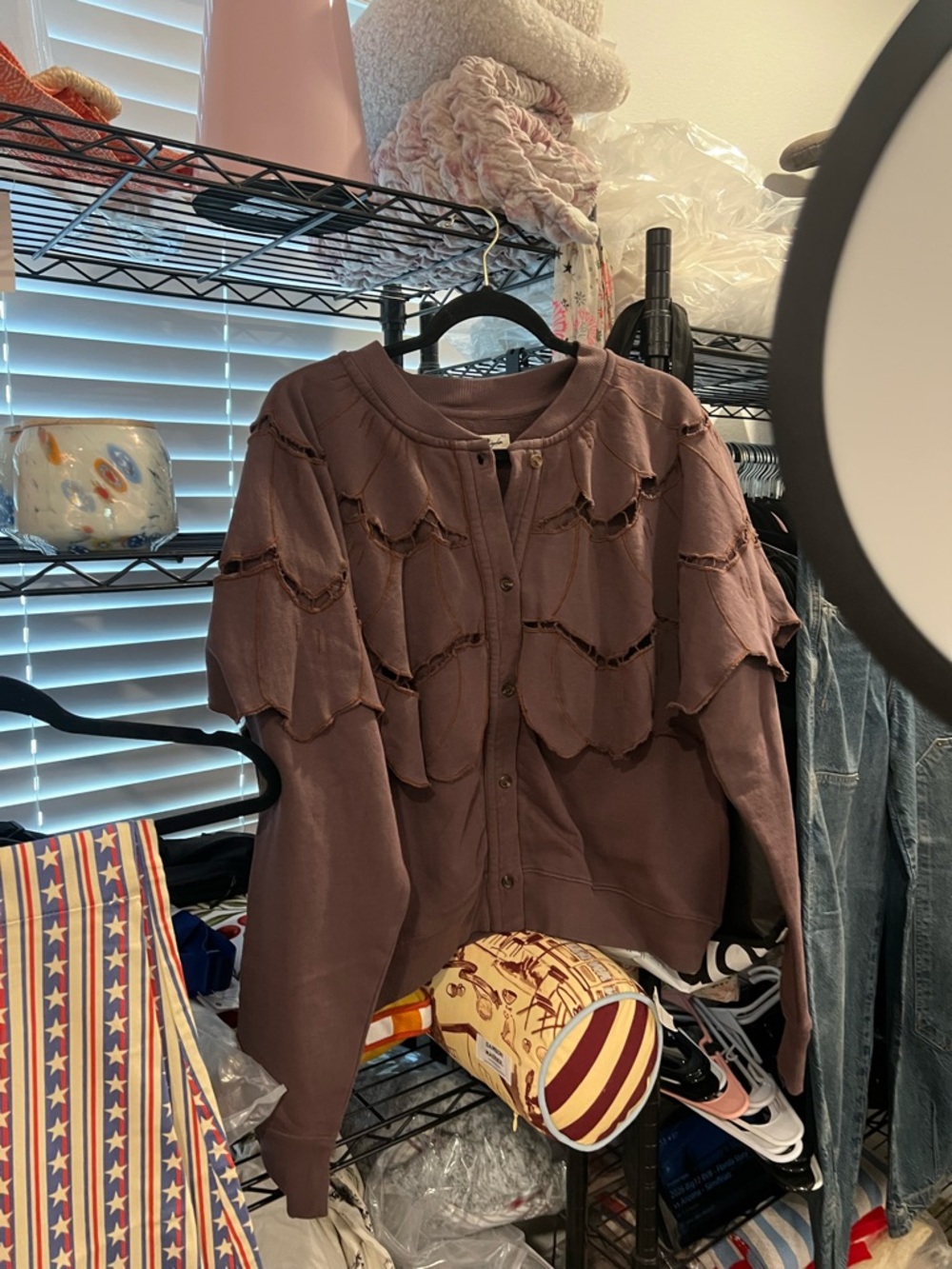 Free people Fluttercape Sweatshirt, LARGE NWT - Picture 3 of 3